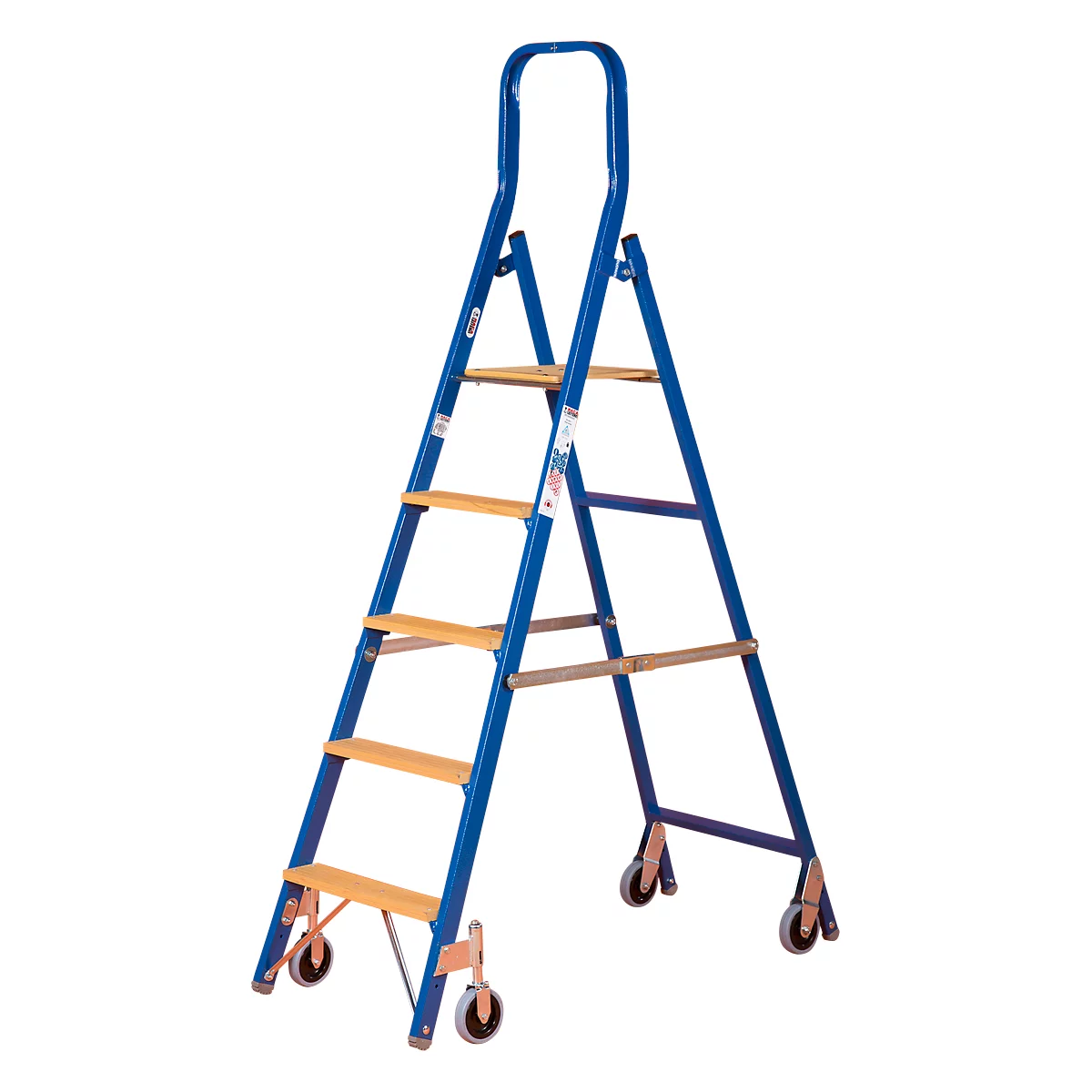 Stufenstehleiter Multicolor, einseitig besteigbar, 5 Stufen