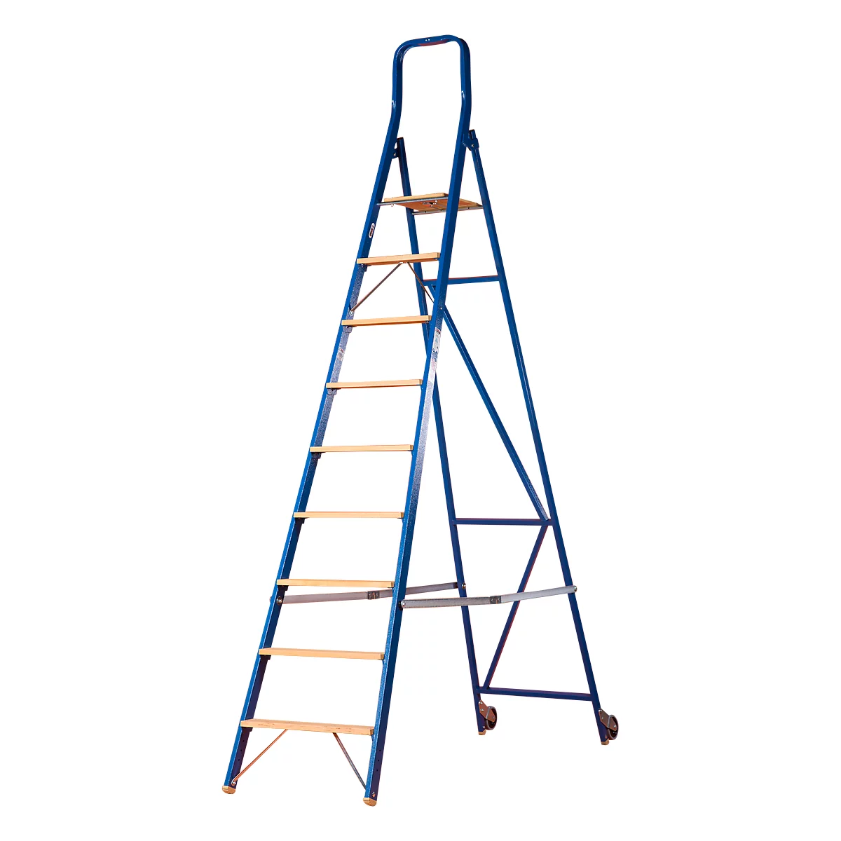 Stufenstehleiter Multicolor, einseitig besteigbar, 9 Stufen