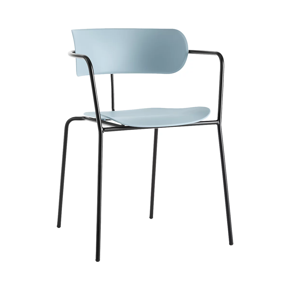 Stuhl BISTRO, Stahlrohr/PP, versch. Farben, B 535 x T 545 x H 760 mm, 4 Stück, blau