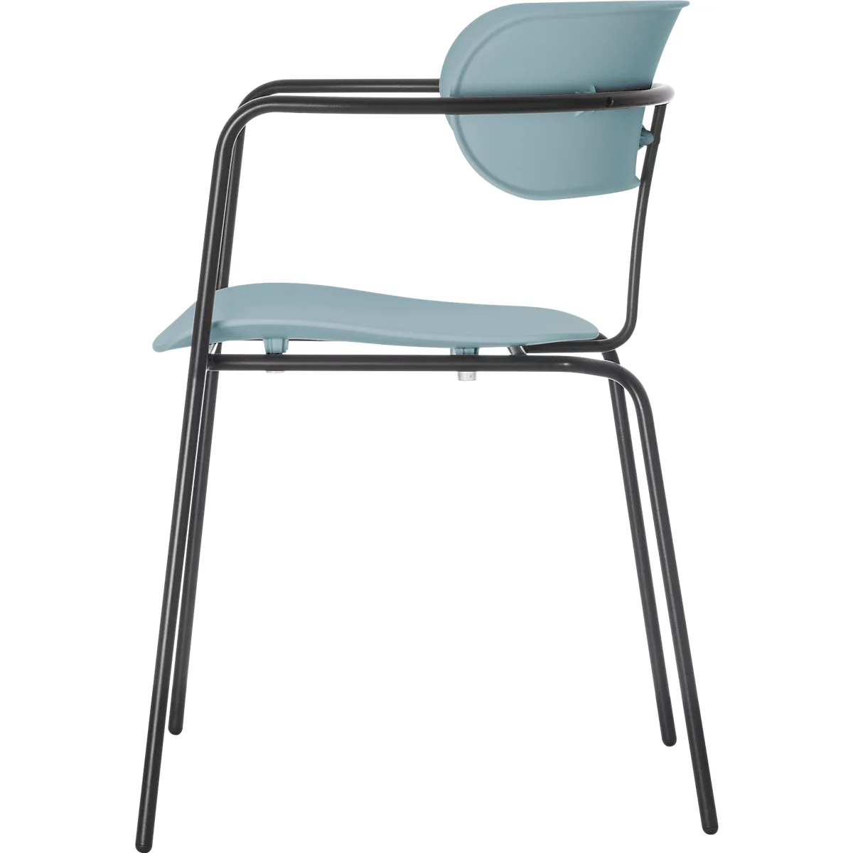 Stuhl BISTRO, stapelbar bis zu 4 Stück, B 535 x T 545 x H 760 mm, Stahlrohr & Polypropylen, blau, 2 Stück
