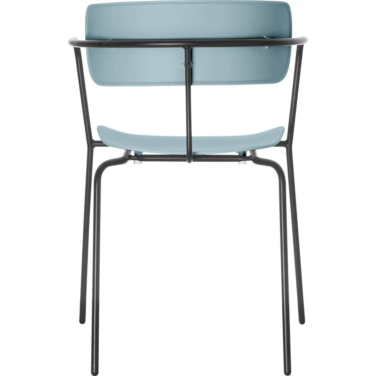 Stuhl BISTRO, stapelbar bis zu 4 Stück, B 535 x T 545 x H 760 mm, Stahlrohr & Polypropylen, blau, 2 Stück
