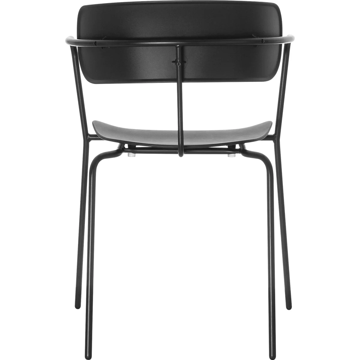 Stuhl BISTRO, stapelbar bis zu 4 Stück, B 535 x T 545 x H 760 mm, Stahlrohr & Polypropylen, schwarz, 2 Stück