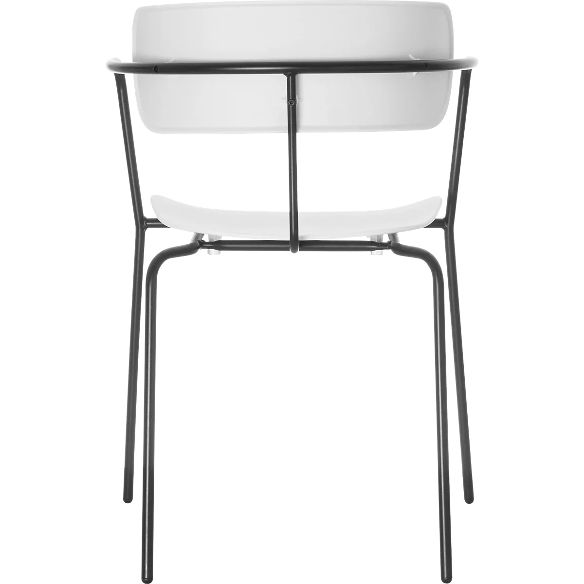 Stuhl BISTRO, stapelbar bis zu 4 Stück, B 535 x T 545 x H 760 mm, Stahlrohr & Polypropylen, weiss, 2 Stück