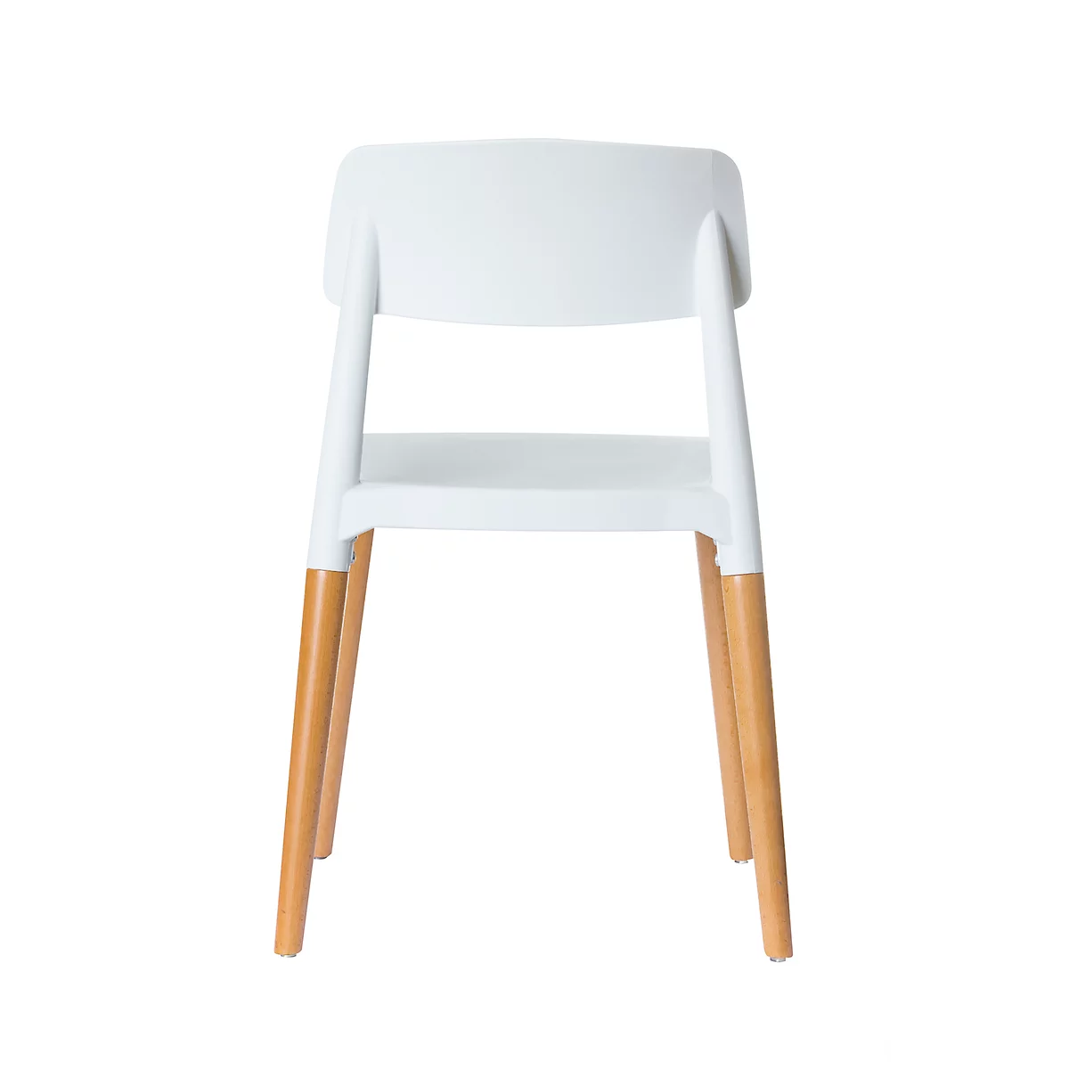 Stuhl Paperflow Glamwood, Massivholz, PP-Sitz, weiss, 2er-Set