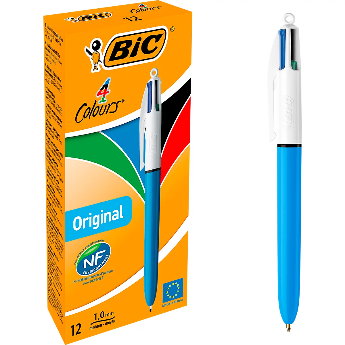 Stylo à bille 4 couleurs BIC 4 Colours Original avec pointe de 1,0 mm, 1 pièce