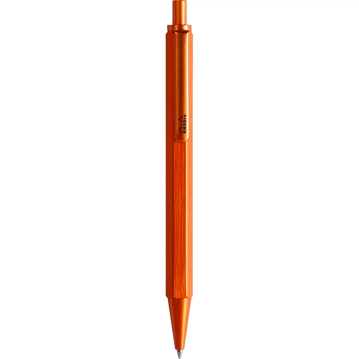 Stylo à bille Rhodia scRipt, corps en aluminium, mécanisme à poussoir, épaisseur de trait 0,7 mm, rechargeable, orange