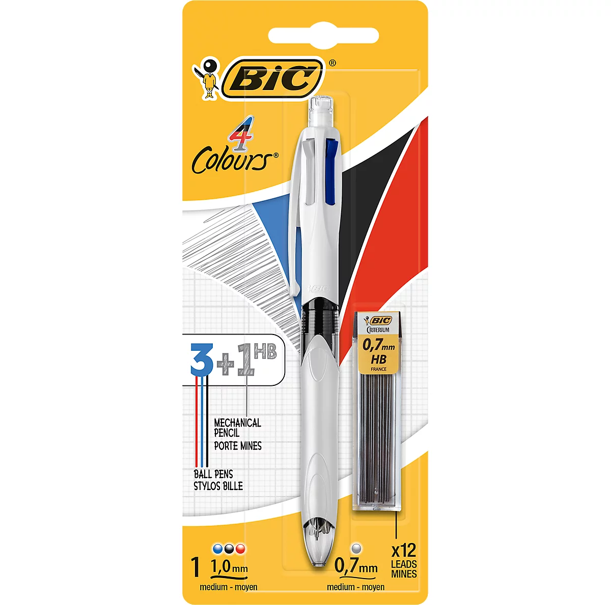 BIC Lot de 50 recharges pour stylos à bille 4 Colours Medium (Bleu