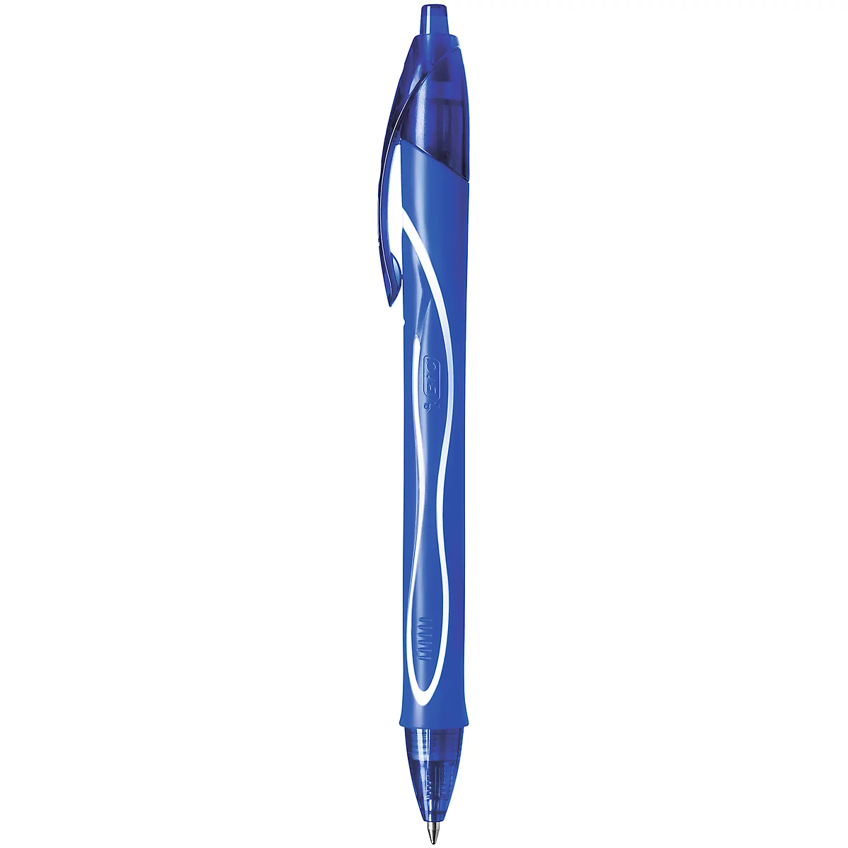 Stylo gel BIC Gel-ocity Quick Dry, mécanisme à pression, corps caoutchouté, épaisseur de trait 0,3 mm, 12 pièces, couleur d'encre bleu