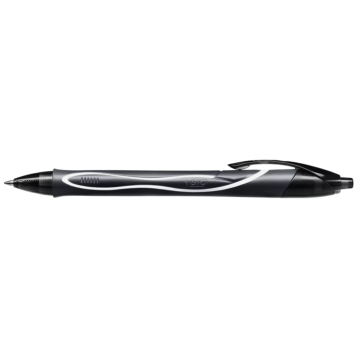 Stylo gel BIC Gel-ocity Quick Dry, mécanisme à pression, corps caoutchouté, épaisseur de trait 0,3 mm, 12 pièces, couleur d'encre noire
