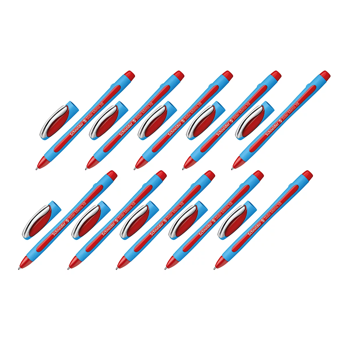 Stylos-billes Slider Memo SCHNEIDER, rouge, 10 p.