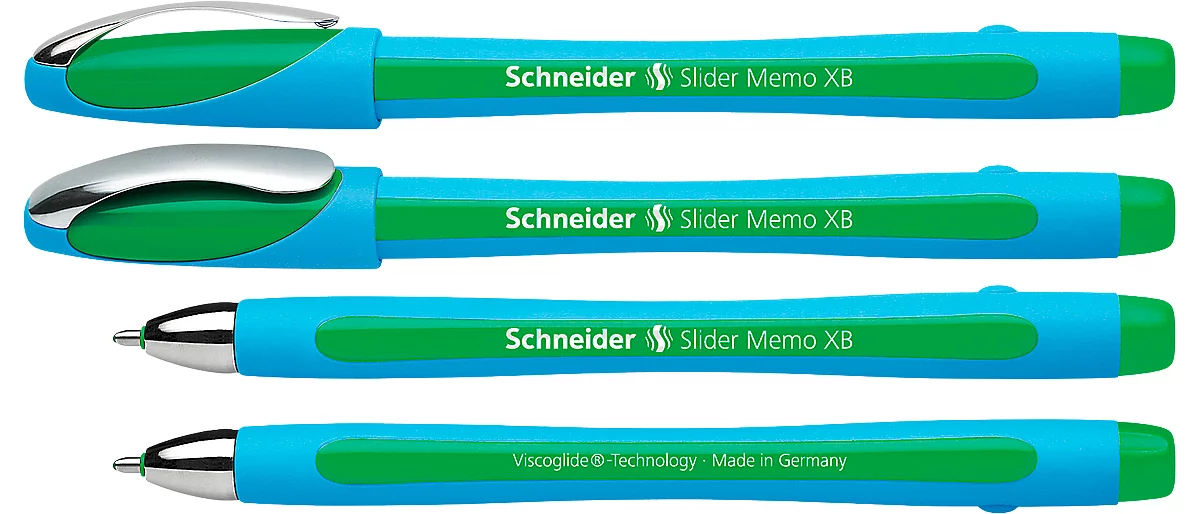 Schneider Slider Memo Stylo-bille non rétractable Bleu/Vert : :  Fournitures de bureau