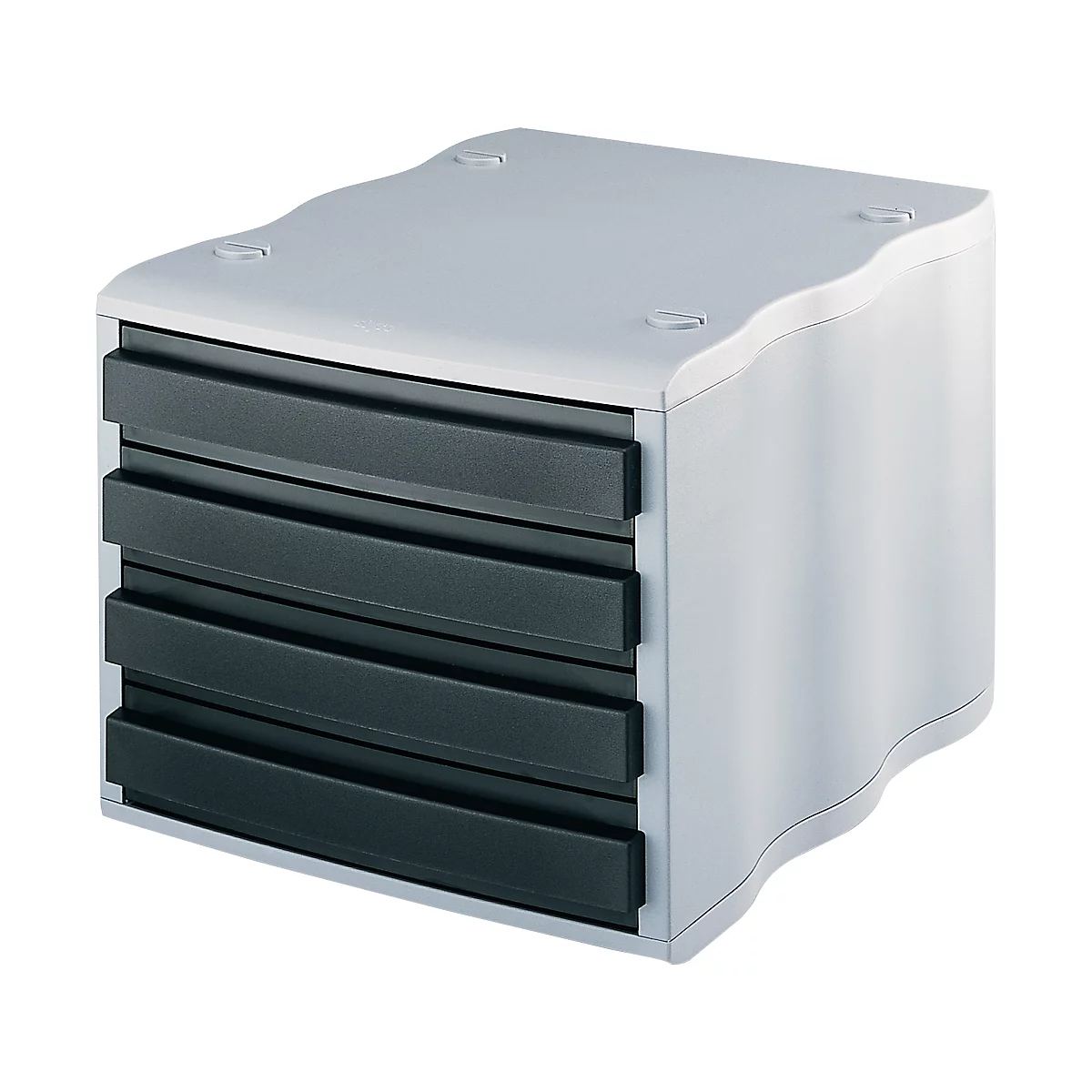 styro® ladebox wave, 4 schuifladen, polystyreen, grijs/zwart
