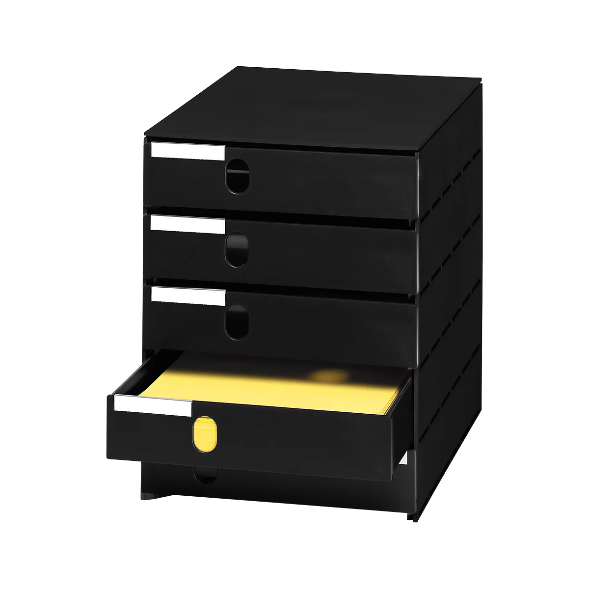 styro® Schubladenbox Styroval, 5 Schübe geschlossen, DIN C4, Polystyrol, schwarz