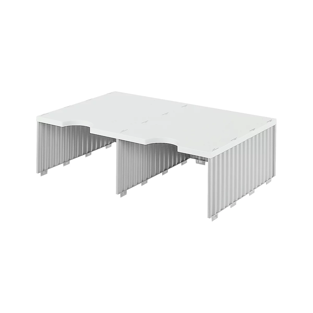 styro® sorteerstation styrodoc Jumbo, C4, 1 etage/2 rijen/2 vakken, grijs