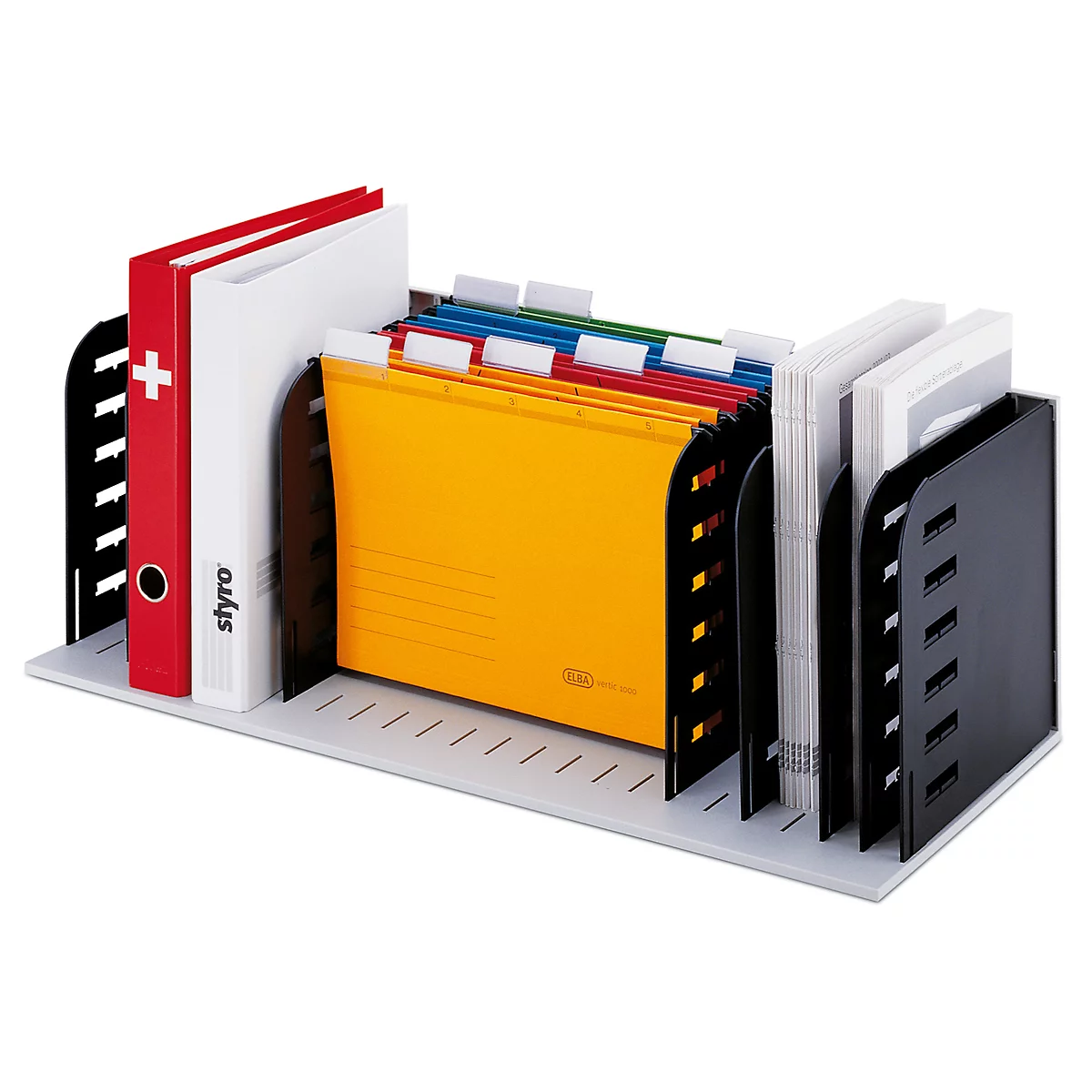 styro® sorteerstation Styrorac, 8 scheidingswanden, flexibele indeling, zwart