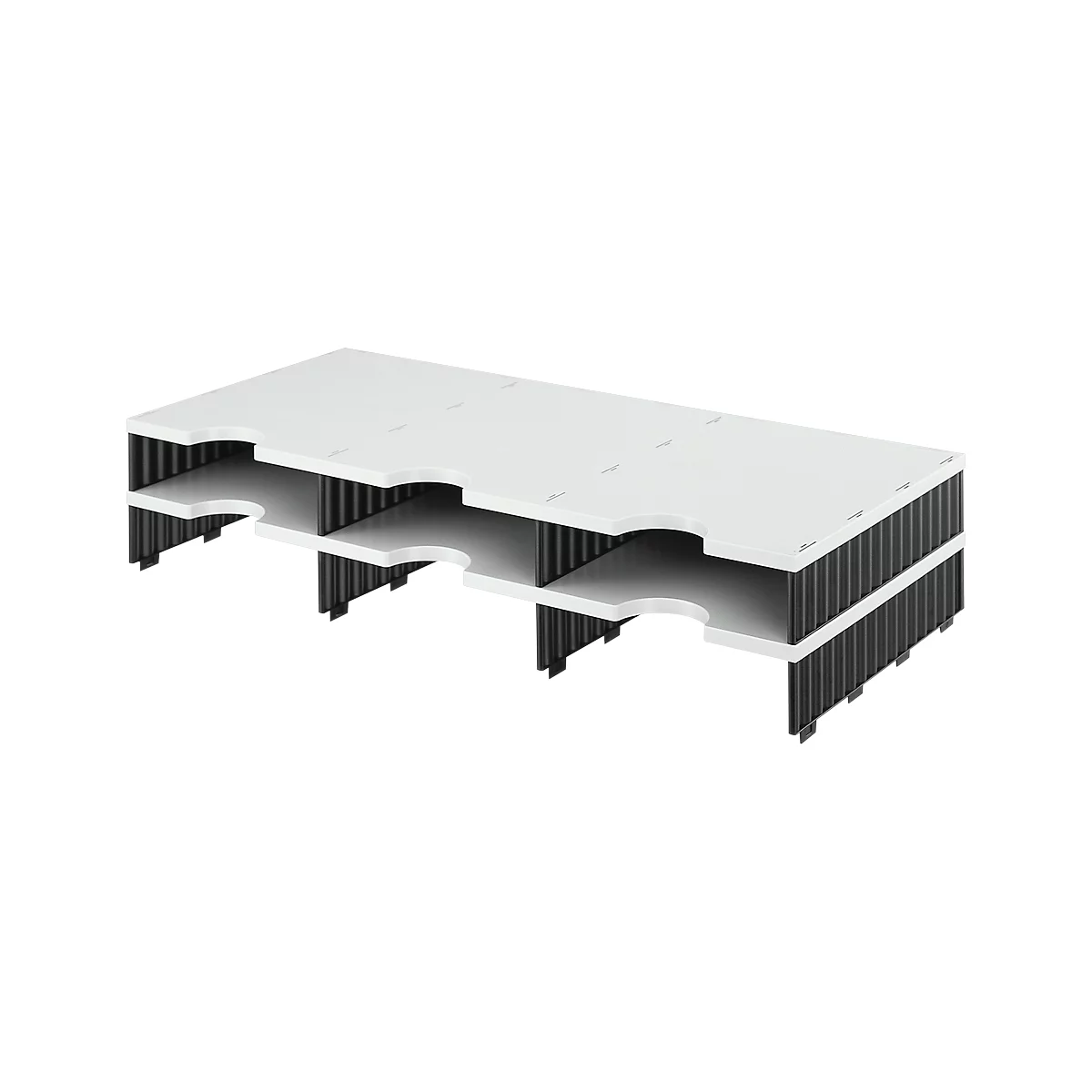 styro® Sortierstation styrodoc Standard, DIN C4, Polysytrol, Anbaueinheit, grau/schwarz