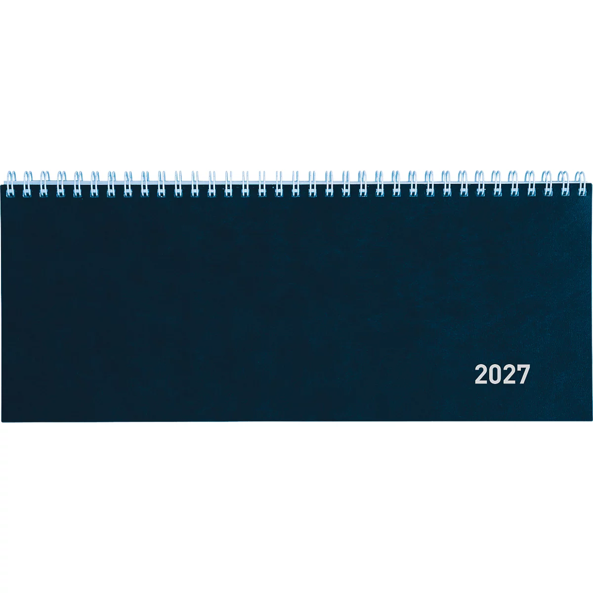 Calendrier bleu à spirale avec l'année 2027.