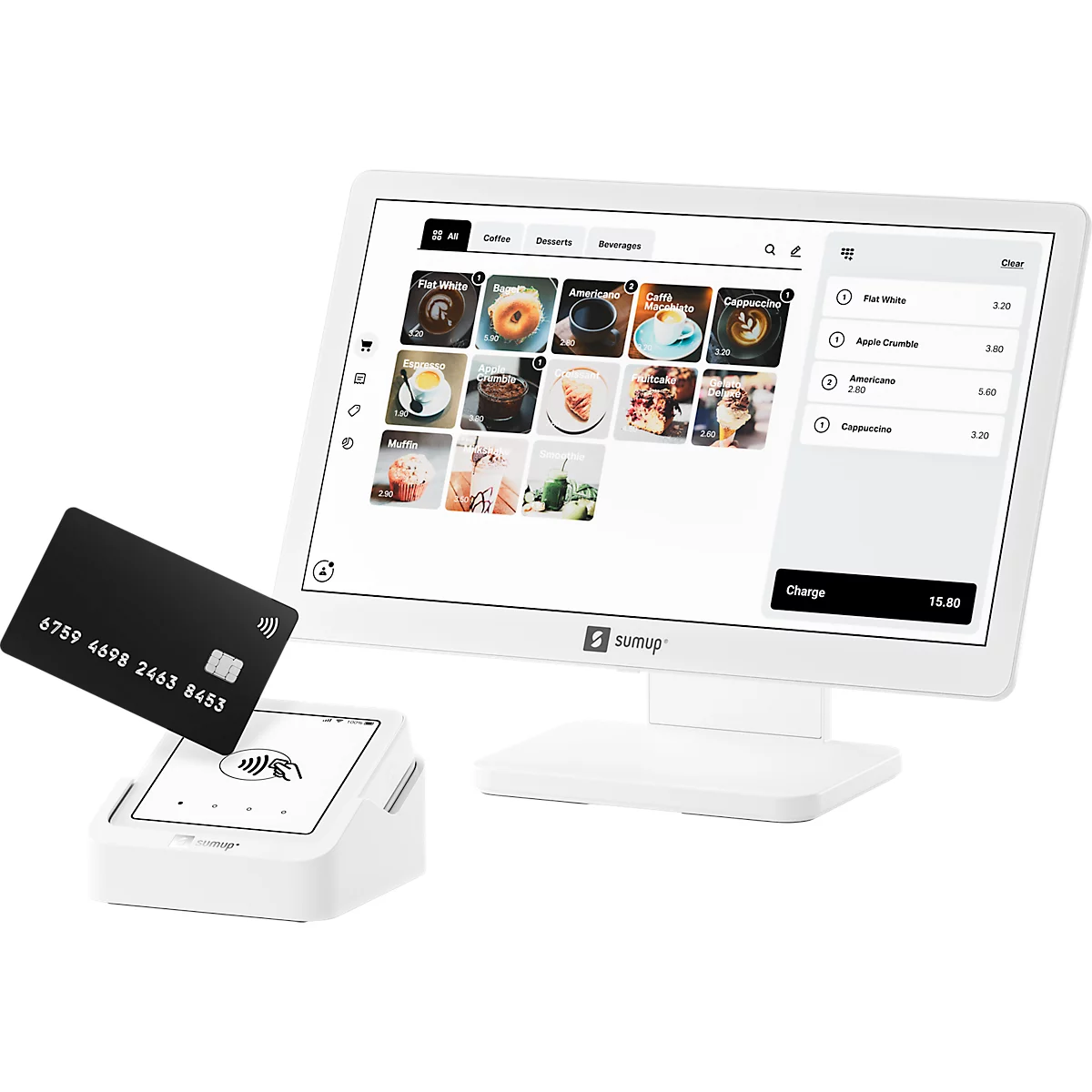 SumUp POS systeem POS Lite + Solo incl. TSE, kaartautomaat en laadstation