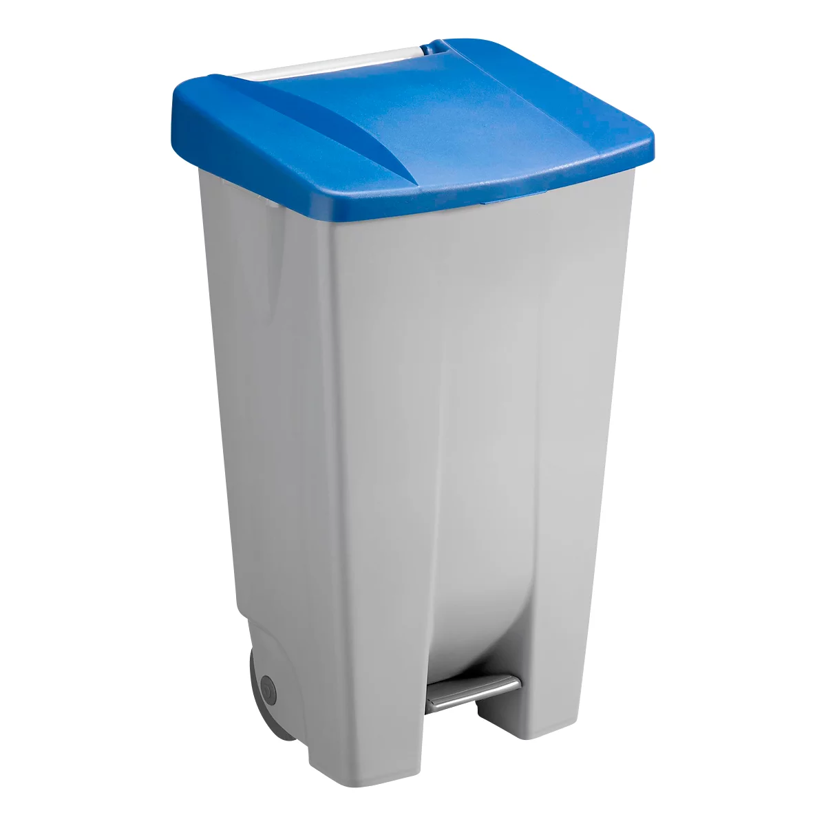 Sunware Afvalbak Basic - 120 l - voetpedaal - met wielen - grijs met scharnierend deksel, blauw