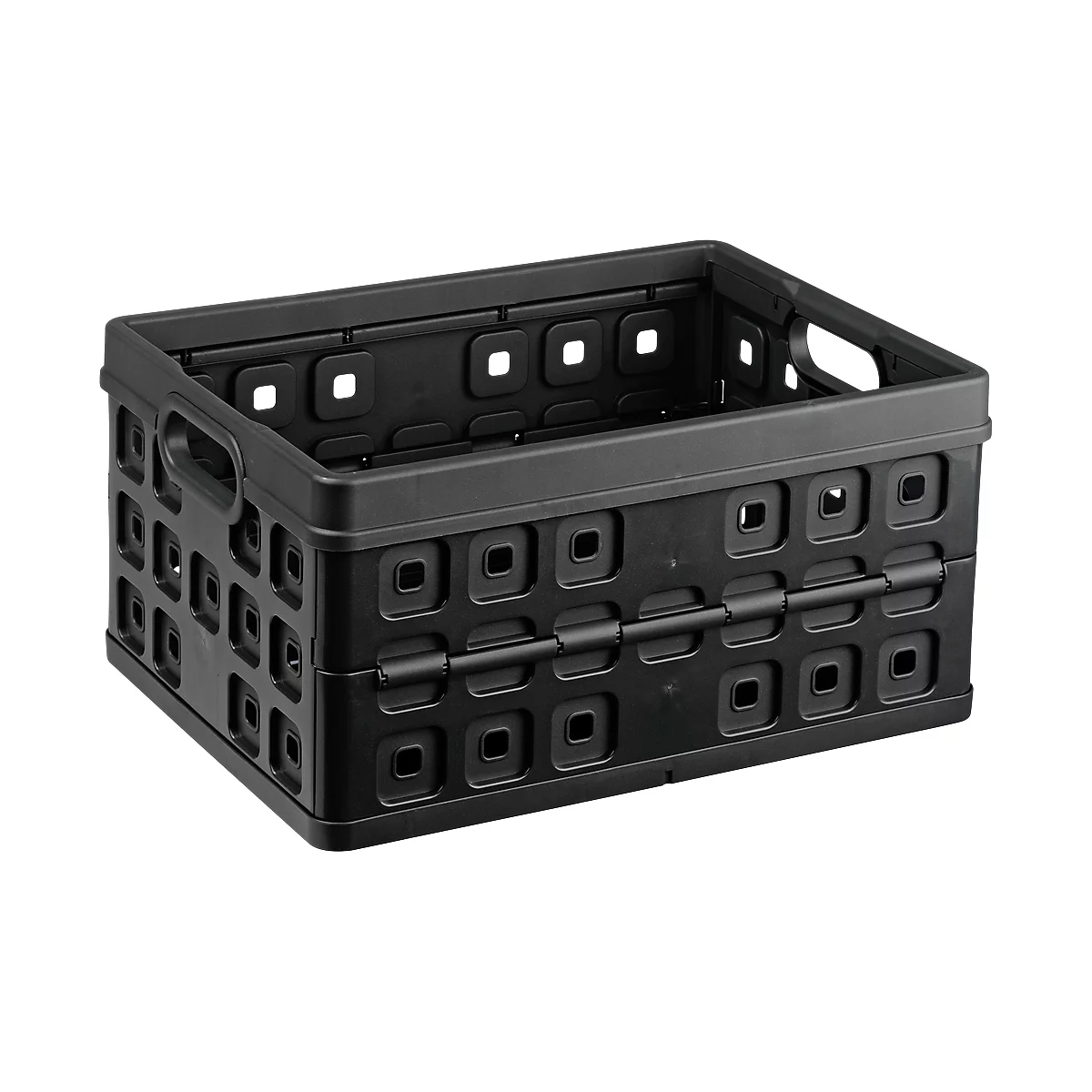 Sunware Square Klappbox, Inhalt 32 Liter, mit Durchfassgriff, schwarz