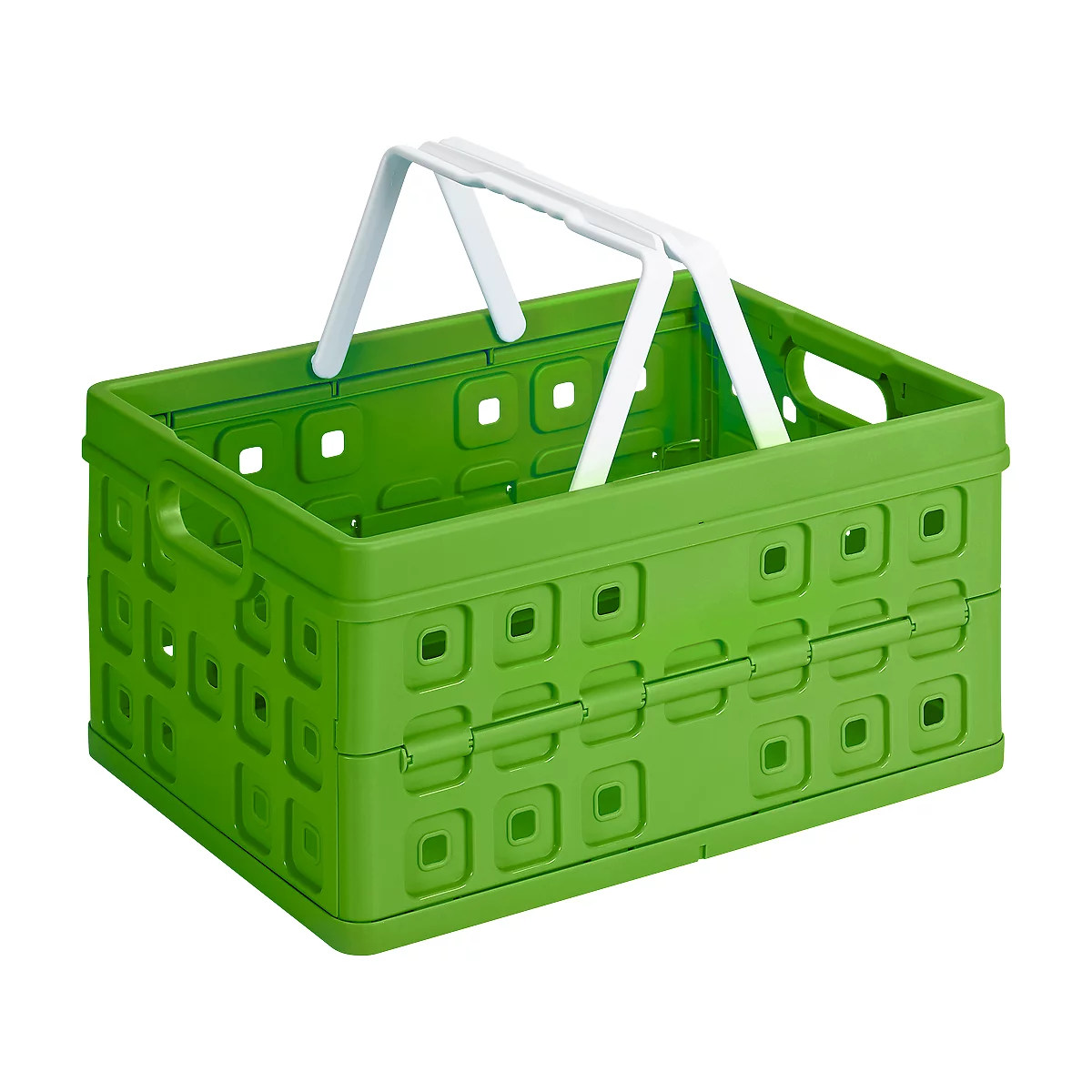 Sunware Square vouwkrat, inhoud 32 liter, met draaggreep, groen/wit