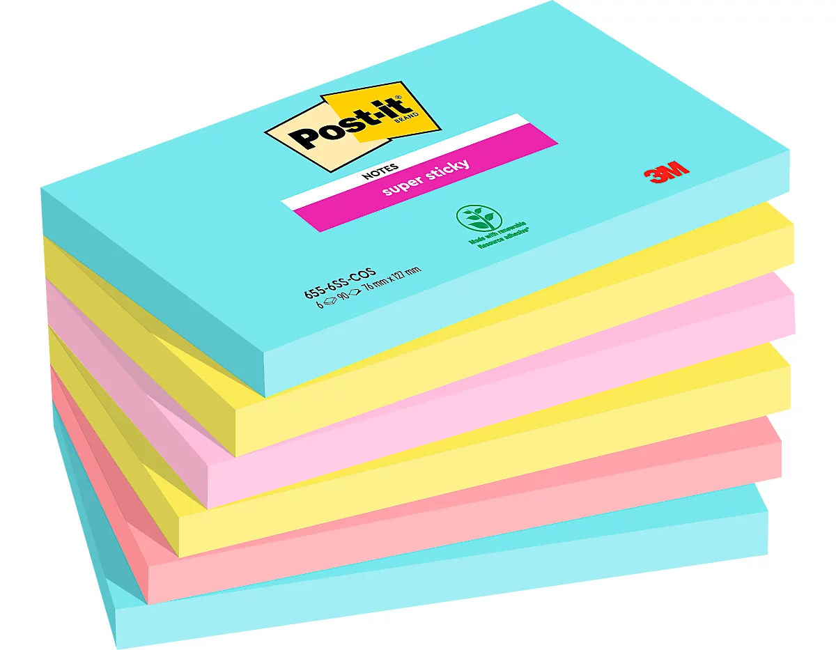 Super Sticky Notes Post it collection couleurs Miami format 76