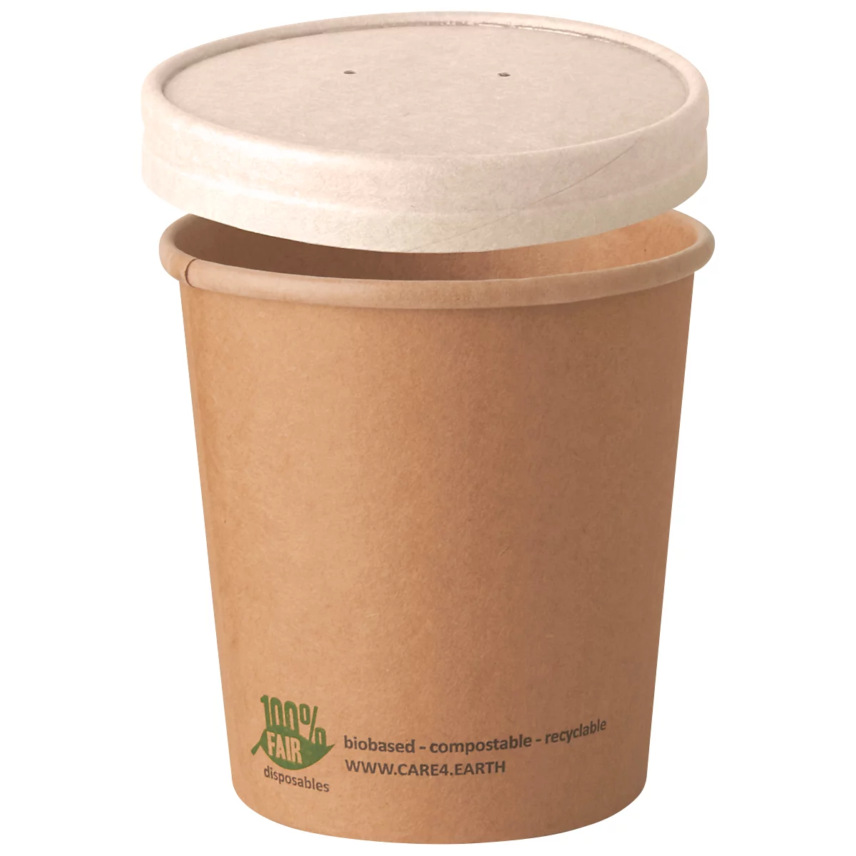Suppenbecher Papstar pure, 760 ml, Ø 115 x 110 mm, 25 Stk., Frischfaser-Karton, kompostierbar, braun