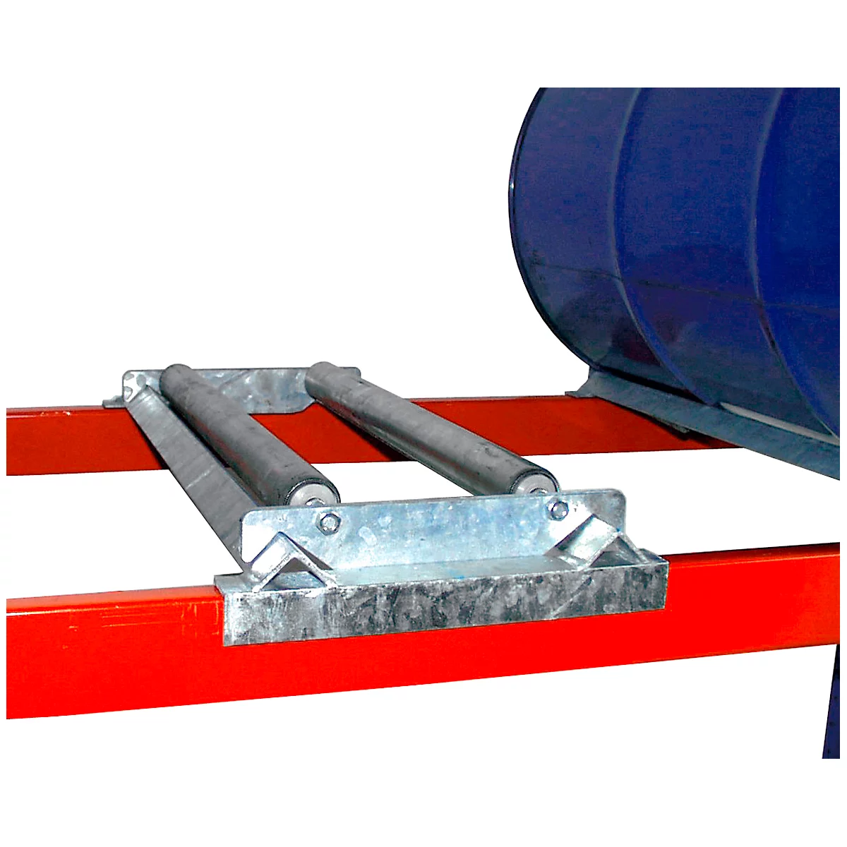 Support à rouleaux enfichables pour les supports de fûts Bauer série 3000, en acier, pour fûts de 1 x 200 l