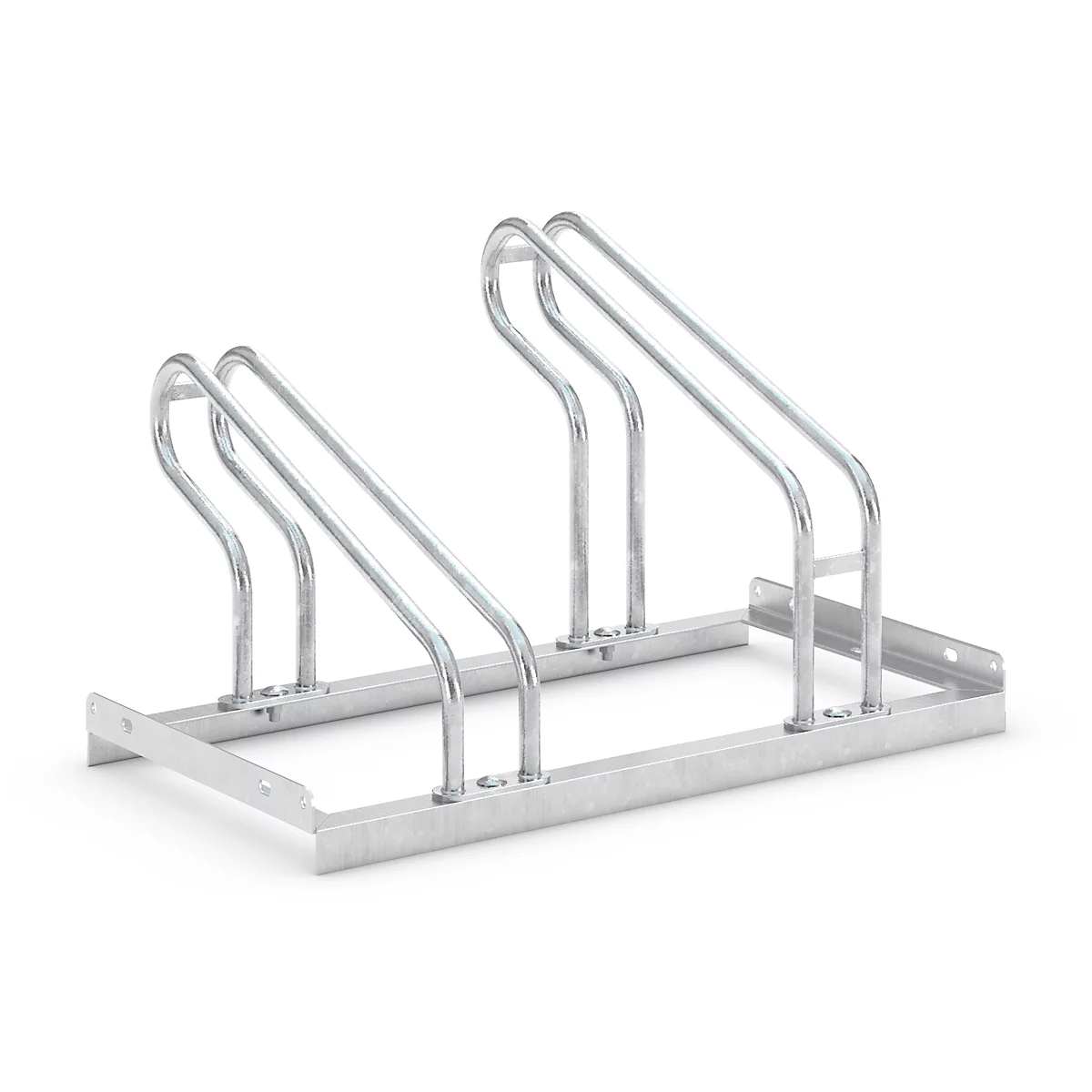 Support à vélos WSM, 1 côté, pour pneus jusqu'à 55 mm de large, l. 700 x P 1850 x H 500 mm, acier galvanisé, 2 places de stationnement, non monté