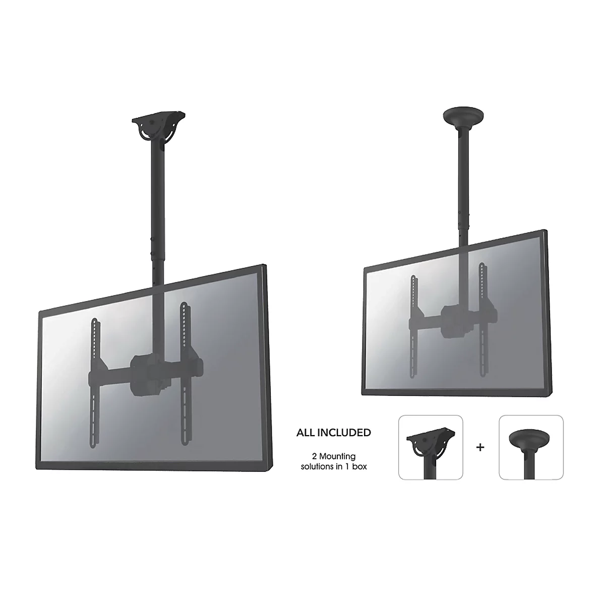 Support d'écran de plafond NM-C440BLACK NewStar, jusqu'à 60', inclinable/rotatif/pivotant, hauteur ajustable