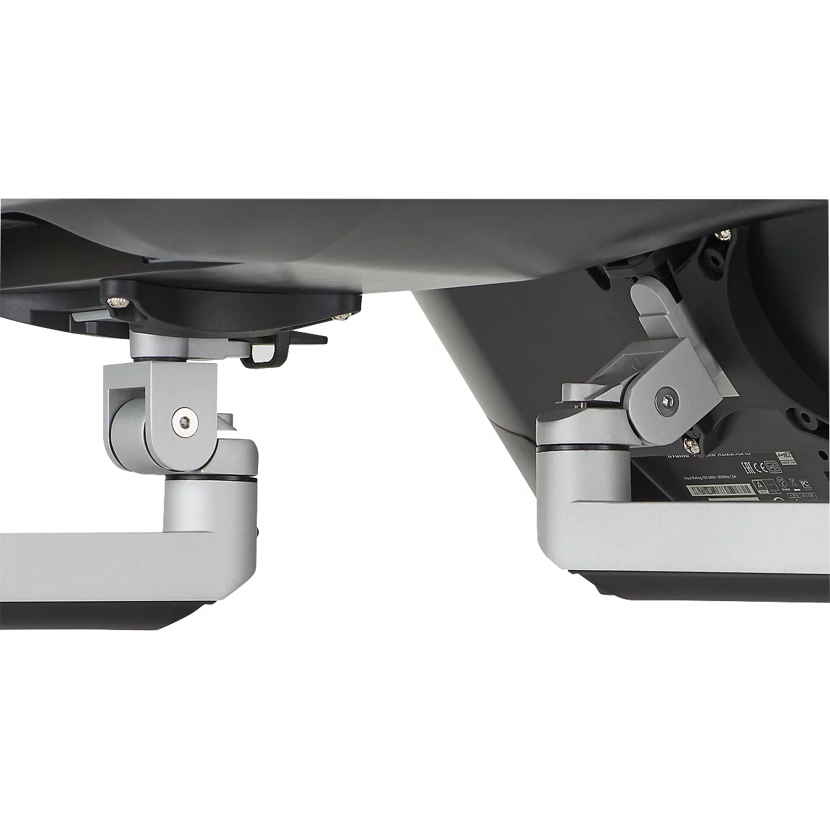 Support d'écran double Premium Office BakkerElkhuizen, jusqu'à 12 kg, pince de fixation, pivotant/hauteur ajustable, guide-câbles
