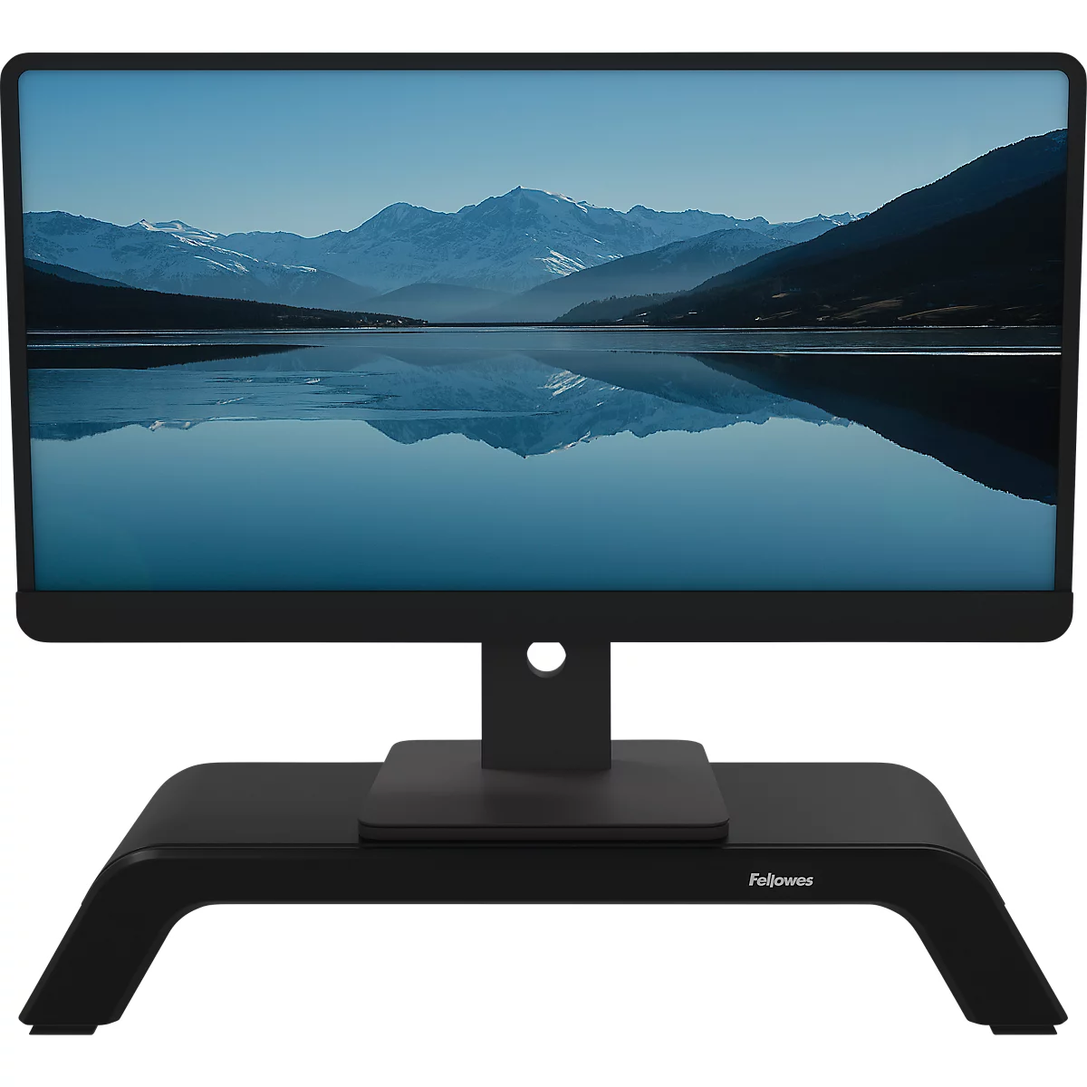Support d'écran Fellowes Hana™ LT, pour 1 écran jusqu'à 22,6 kg, réglable en hauteur sur 3 positions, avec espace de rangement, L 560 x P 222 x H 102 mm, noir