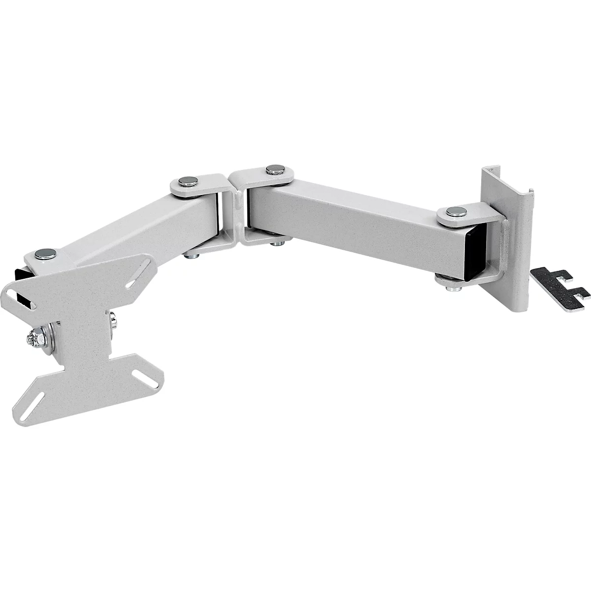Support d'écran Treston TDB, pour table de travail TED, pour écrans avec VESA 75/100, réglable, jusqu'à 7 kg, ESD, gris clair