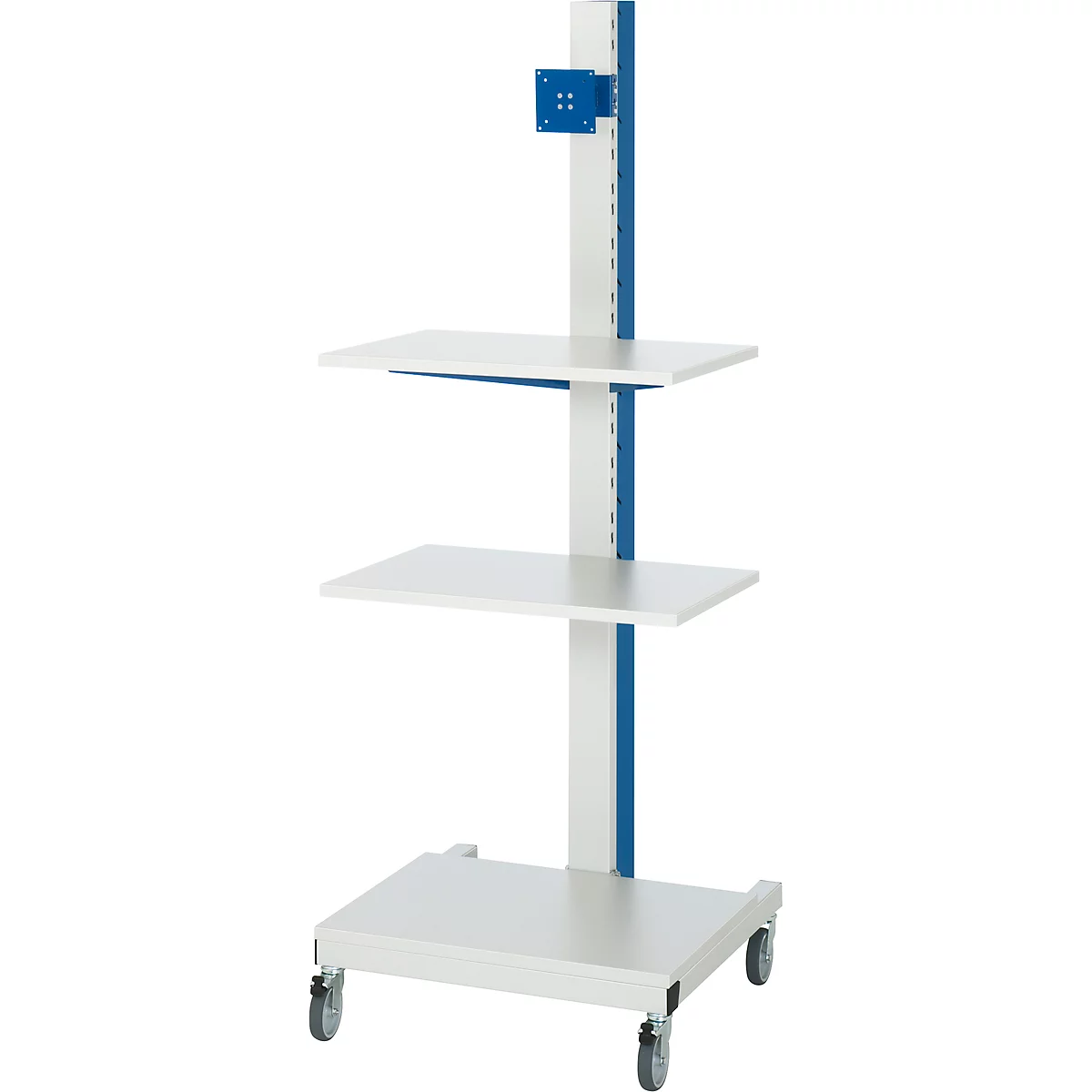Support d'ordinateur type 6018, l. 650 x P 650 x H 1850 mm, mobile