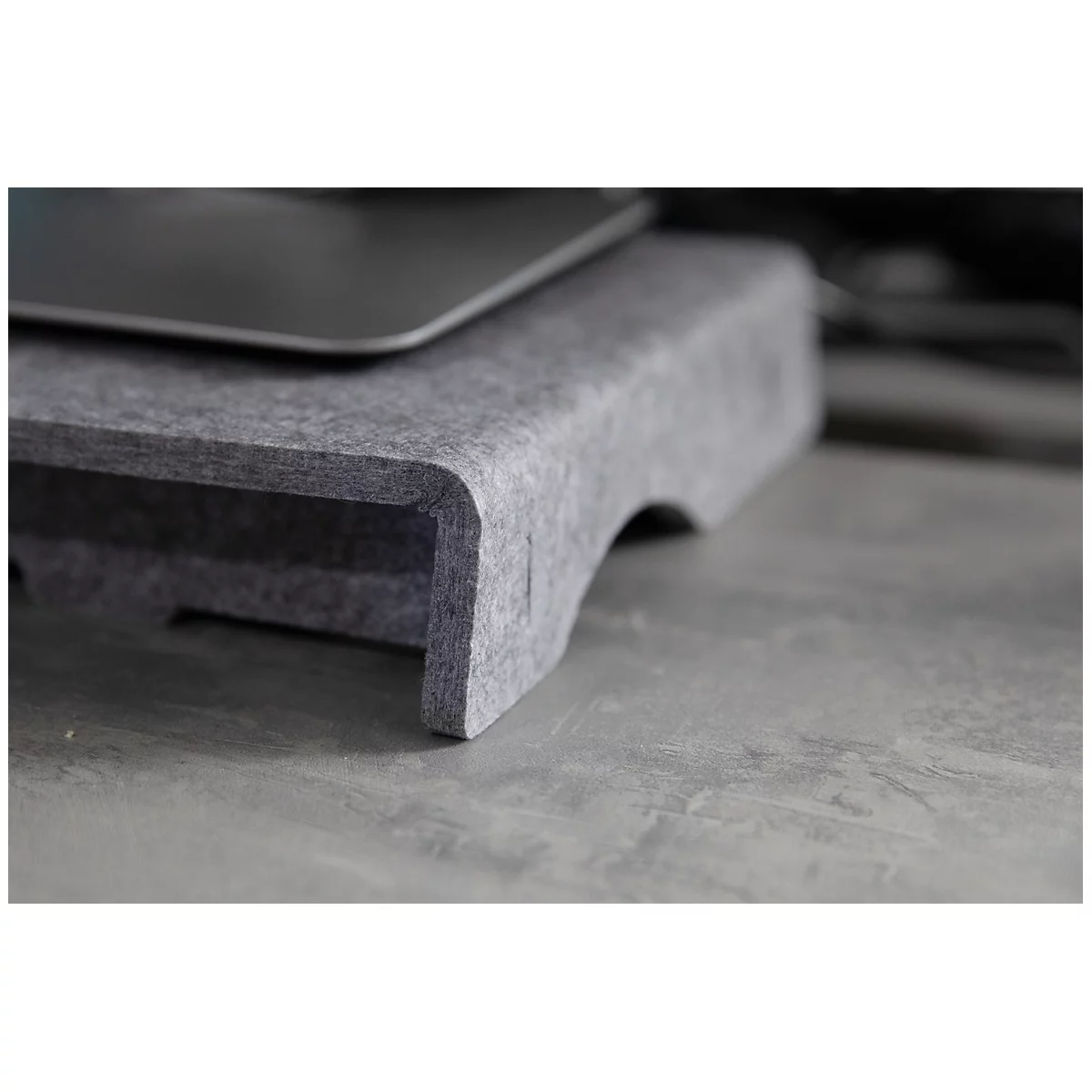 Support de moniteur Circular-Line Bakker Elkhuizen Q-riser 50, en matériau recyclé à 60%, L 300 x P 250 x H 50 mm, gris clair
