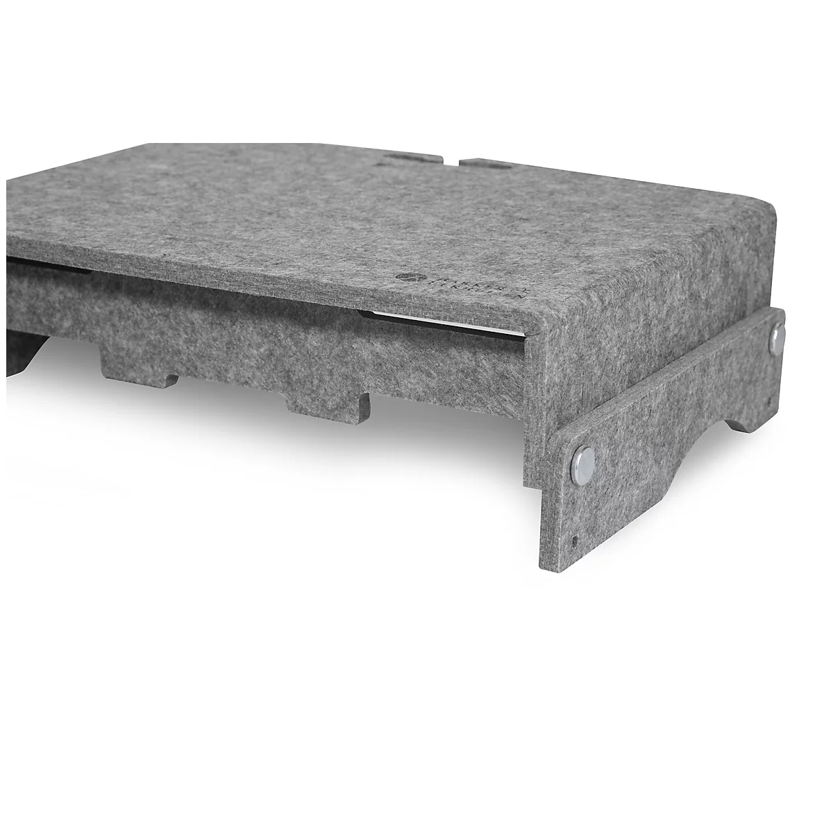 Support de moniteur Circular-Line BakkerElkhuizen Q-riser 110, en matériau recyclé à 60%, L 375 x H 75 x P 250 mm, gris clair