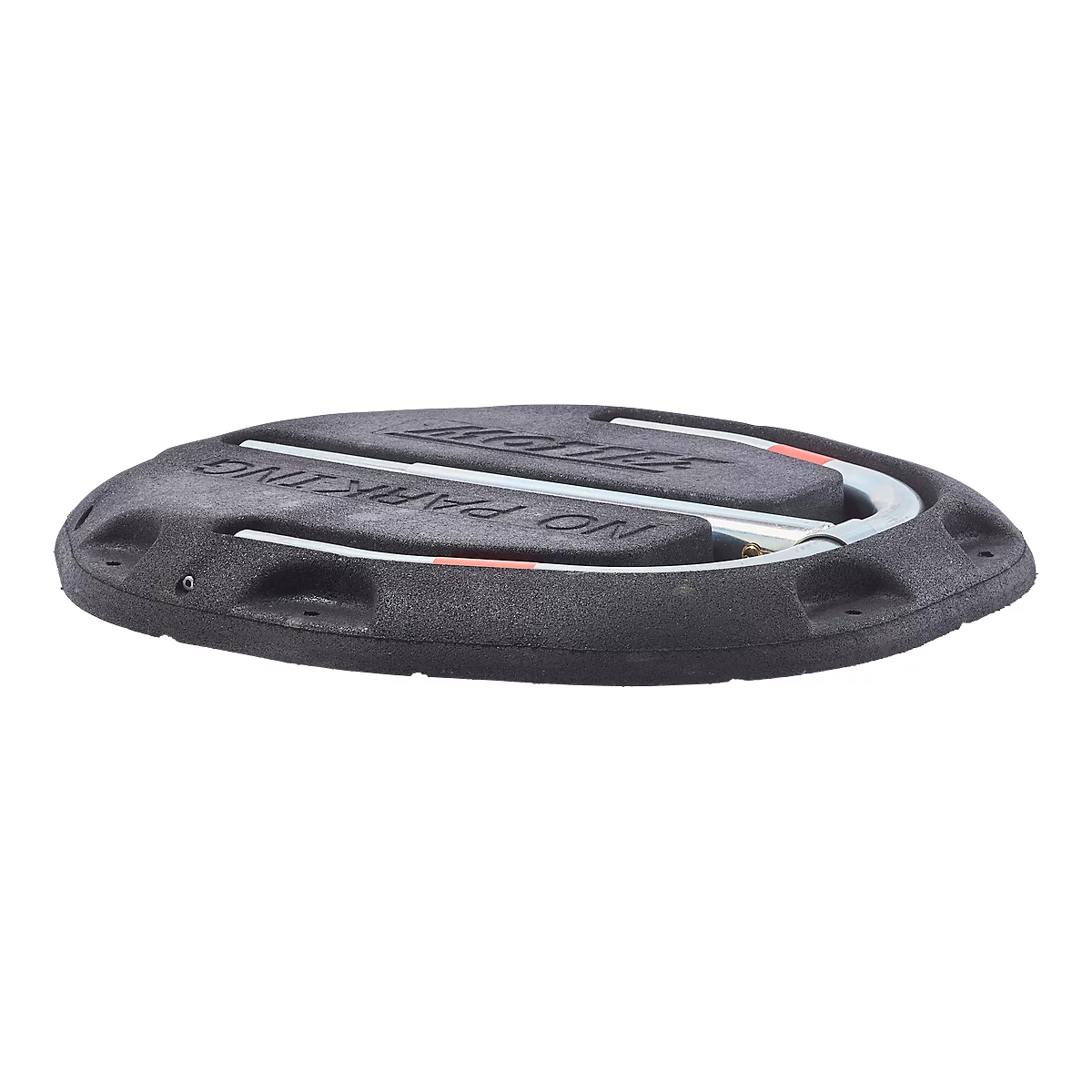 Support de parking Mottez avec socle en caoutchouc, serrure à cylindre européen, L 680 x P 720 x H 400 mm