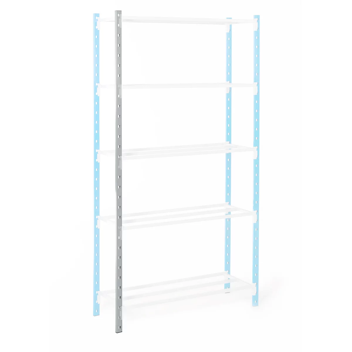 Support de rayonnage universel - H 1750 mm - avec pieds en plastique - gris clair