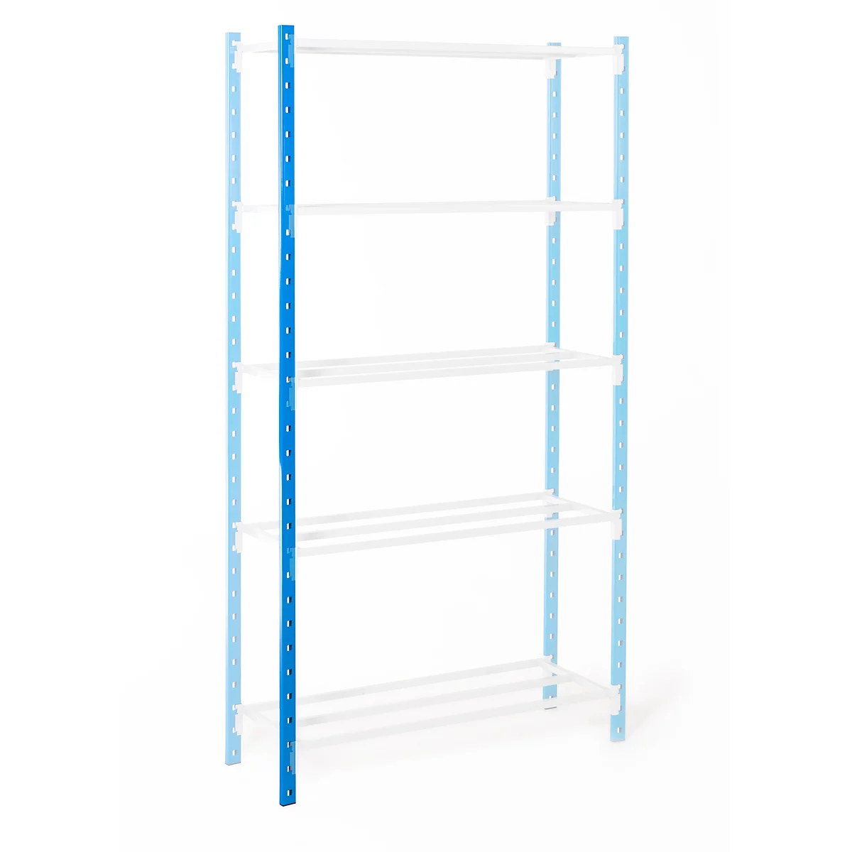 Support de rayonnage universel - H 2250 mm - avec pieds en plastique - bleu ciel