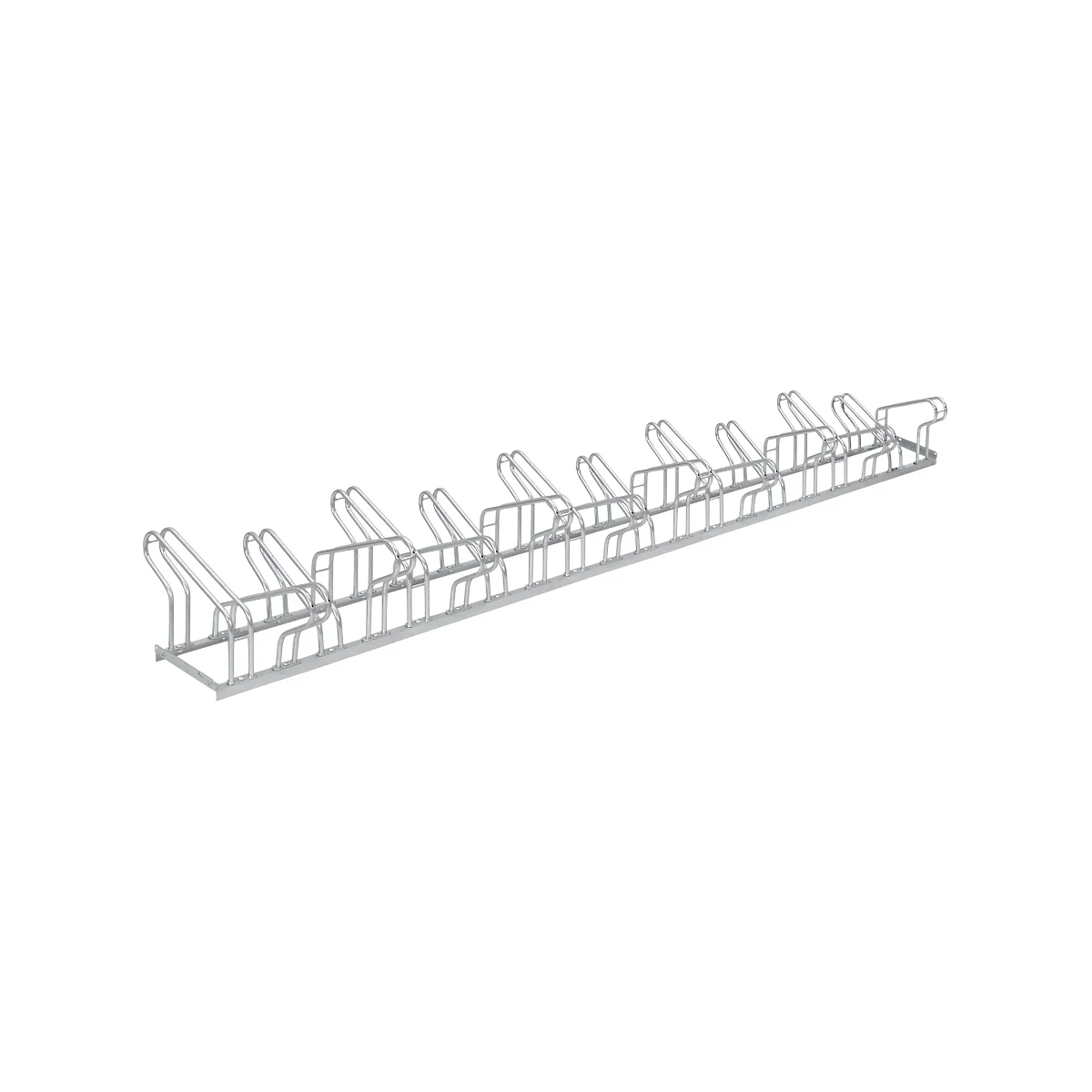 Support de stationnement, 2 côtés, pour pneus jusqu'à W 55 mm, W 3500 x P 3200 x H 500 mm, acier galvanisé à chaud, 20 places de stationnement, monté
