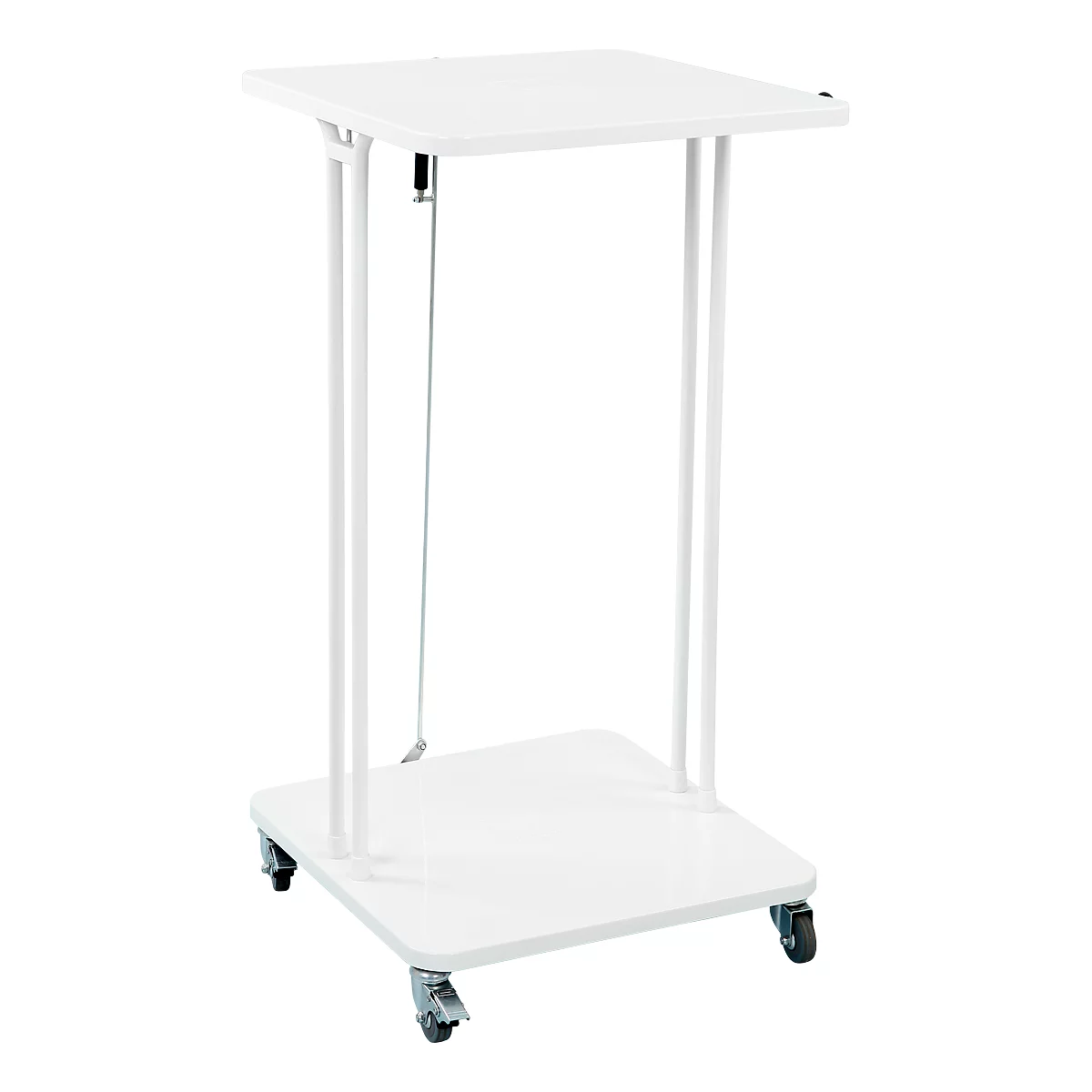 Support mobile Saekko Boy pour sac poubelle de 120 litres, avec couvercle, blanc