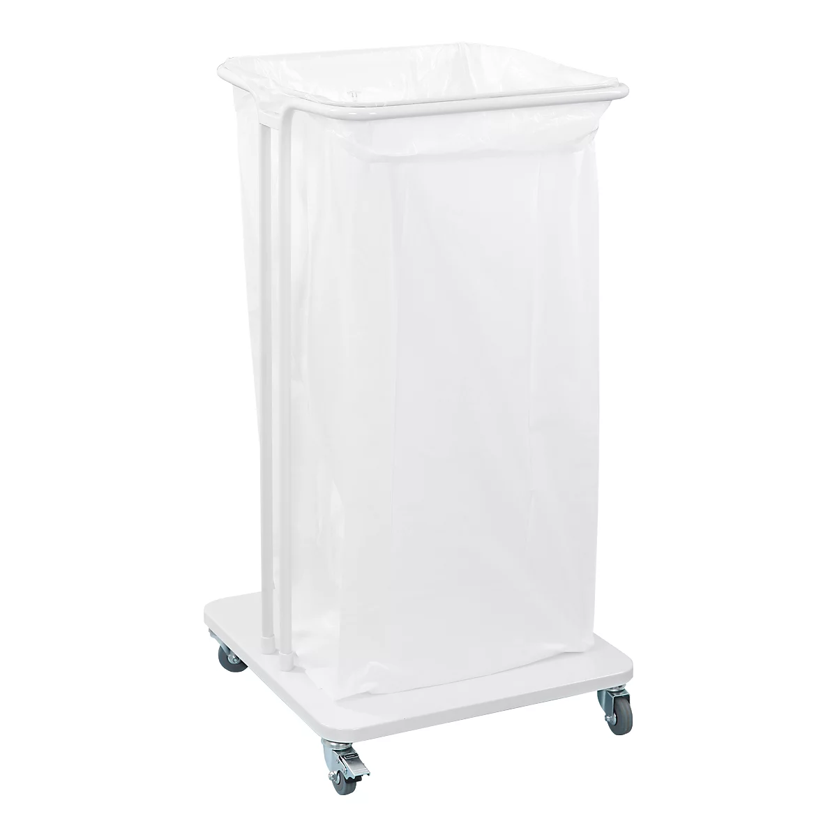 Support mobile Saekko Boy pour sac poubelle de 120 litres, sans couvercle, blanc