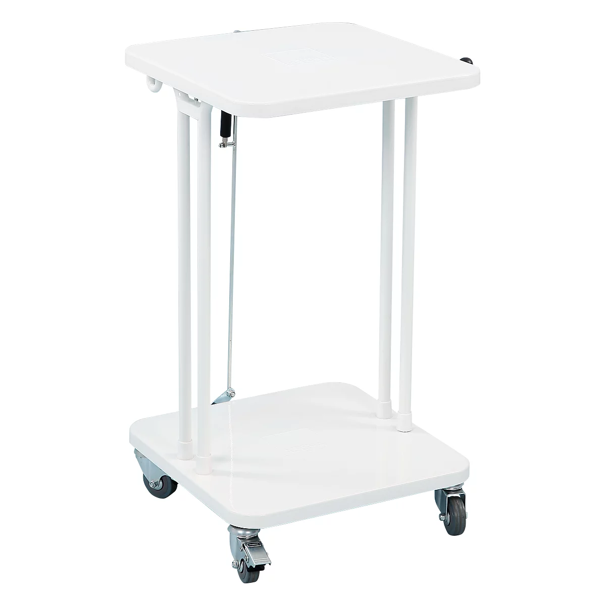 Support mobile Saekko Boy pour sac poubelle de 40 litres, avec couvercle, blanc