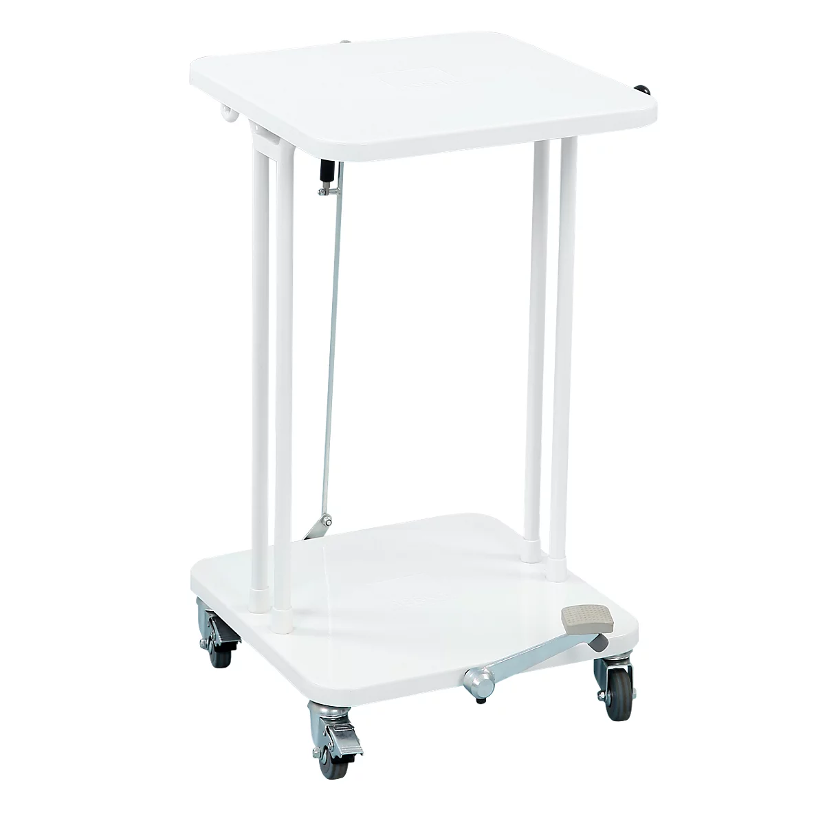 Support mobile Saekko Boy pour sac poubelle de 40 litres, avec couvercle et avec pédale, blanc
