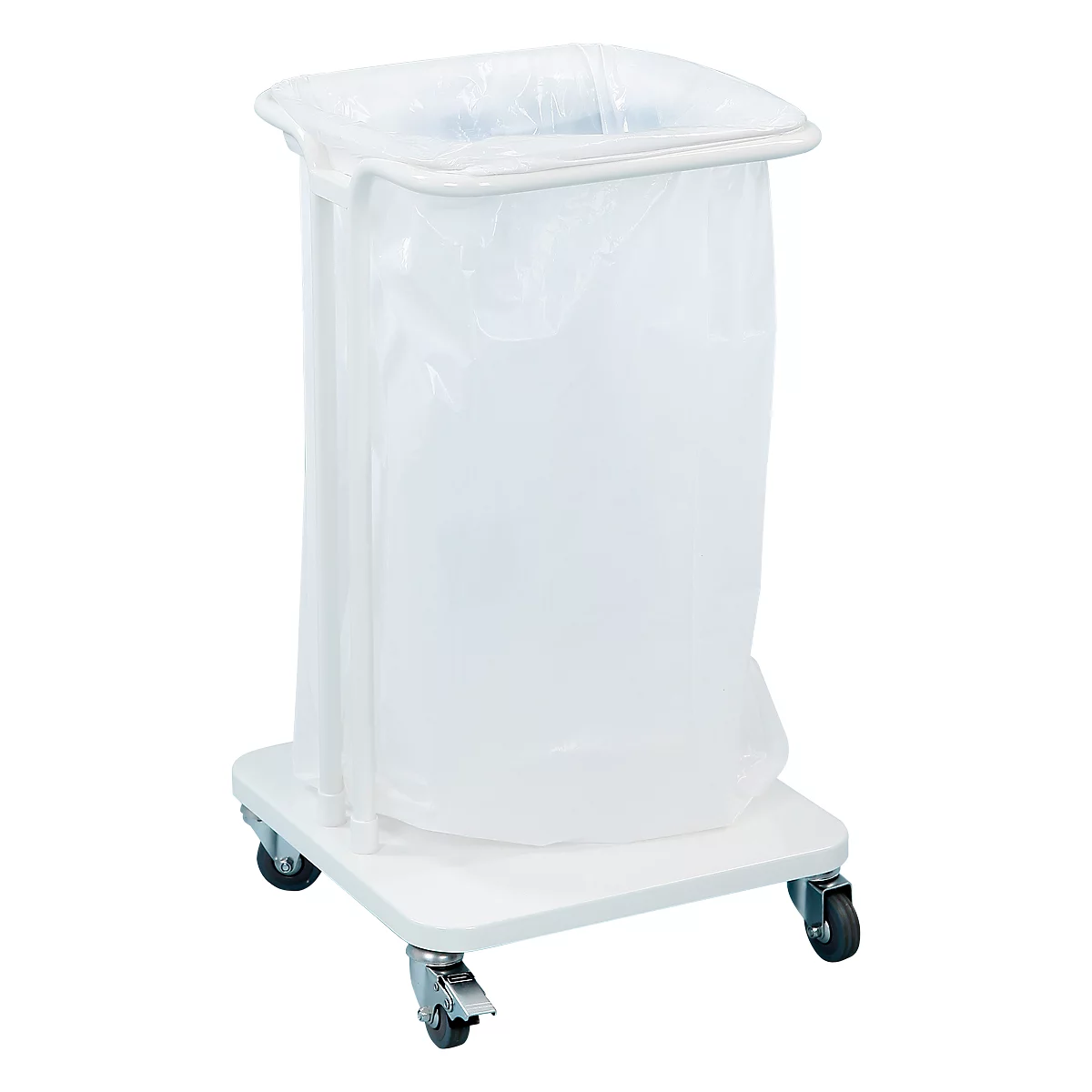 Support mobile Saekko Boy pour sac poubelle de 40 litres, sans couvercle, blanc