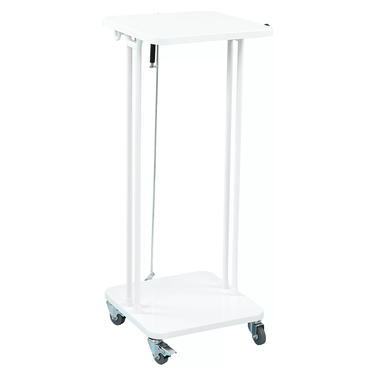 Support mobile Saekko Boy pour sac poubelle de 60 litres, avec couvercle, blanc