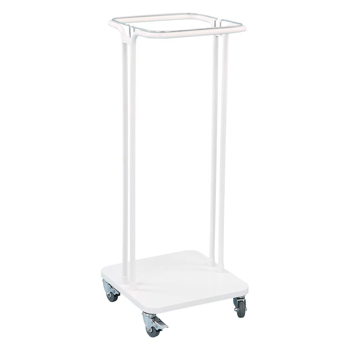 Support mobile Saekko Boy pour sac poubelle de 60 litres, sans couvercle, blanc