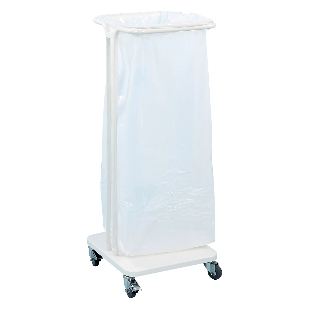 Support mobile Saekko Boy pour sac poubelle de 60 litres, sans couvercle, blanc
