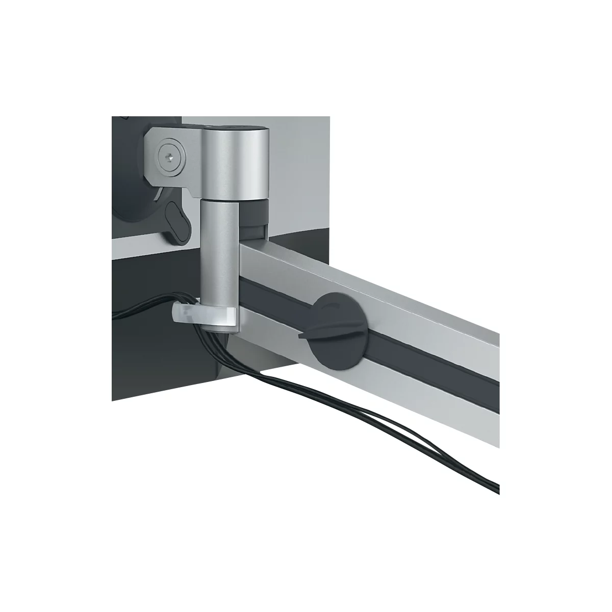 Support mural pour moniteur Durable, avec bras, pour 1 écran 21-27', jusqu'à 8 kg, VESA, rotatif et inclinable, argent métallique