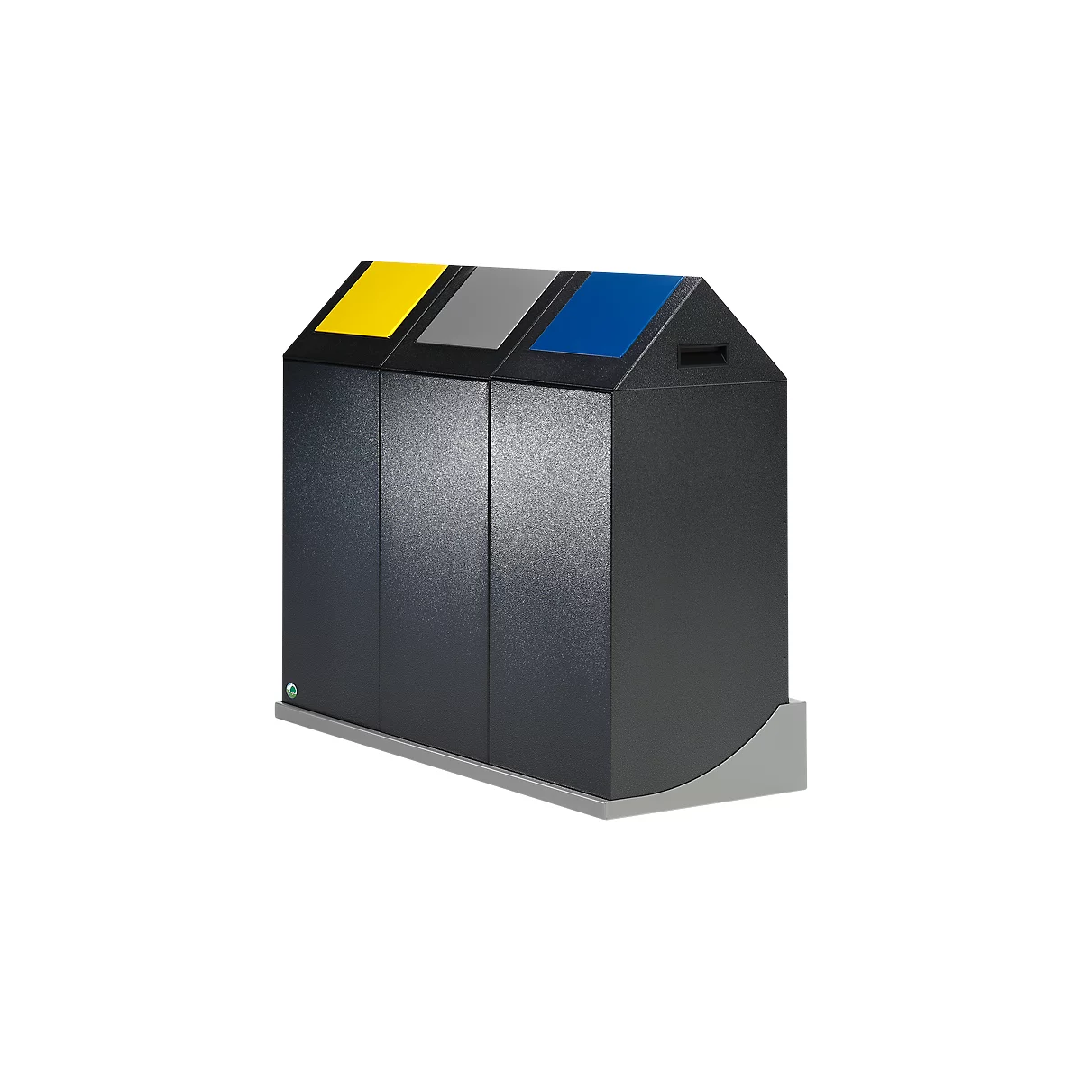 Support mural VAR, pour poubelles pour tri sélectif d'une surface de 320 x 320 mm, triple